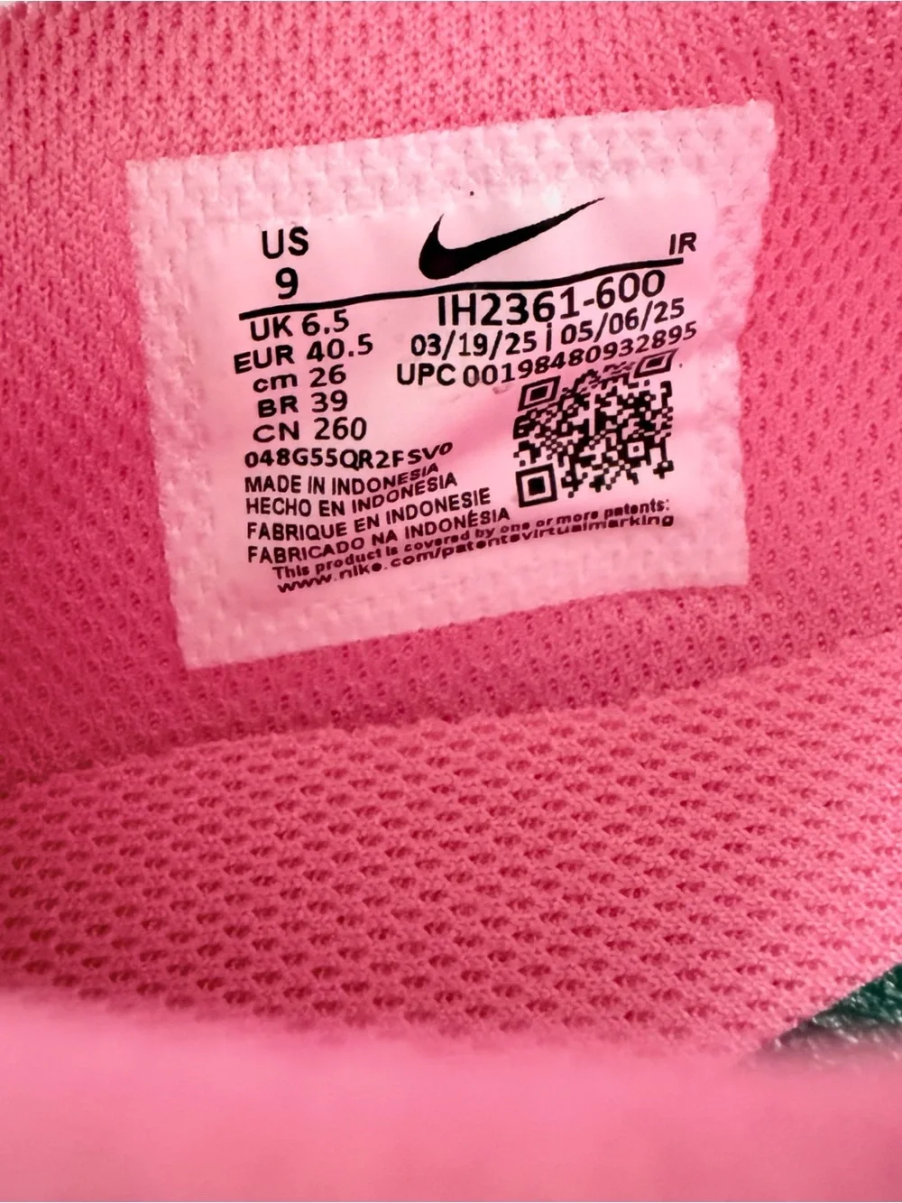 Nike Women's Cortez Pinksicle Fir Green Swoosh Accent Sneakers - Size 9 (NWOB)